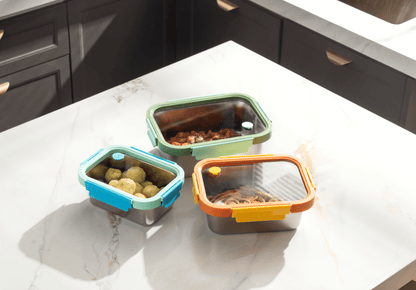 Multicolor Microwave Safe Stainless Steel Set