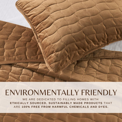 Velvet Box-Stitched Quilt Set - Vivica Collection
