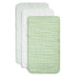 ORGANIC MUSLIN BURP CLOTHS, 3 PACK (PISTACHIO + CREAM)