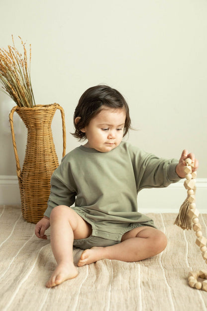 Organic Oversized Sweatshirt baby boy girl romper
