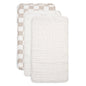 ORGANIC MUSLIN BURP CLOTHS, 3 PACK (IVORY + OATMEAL)