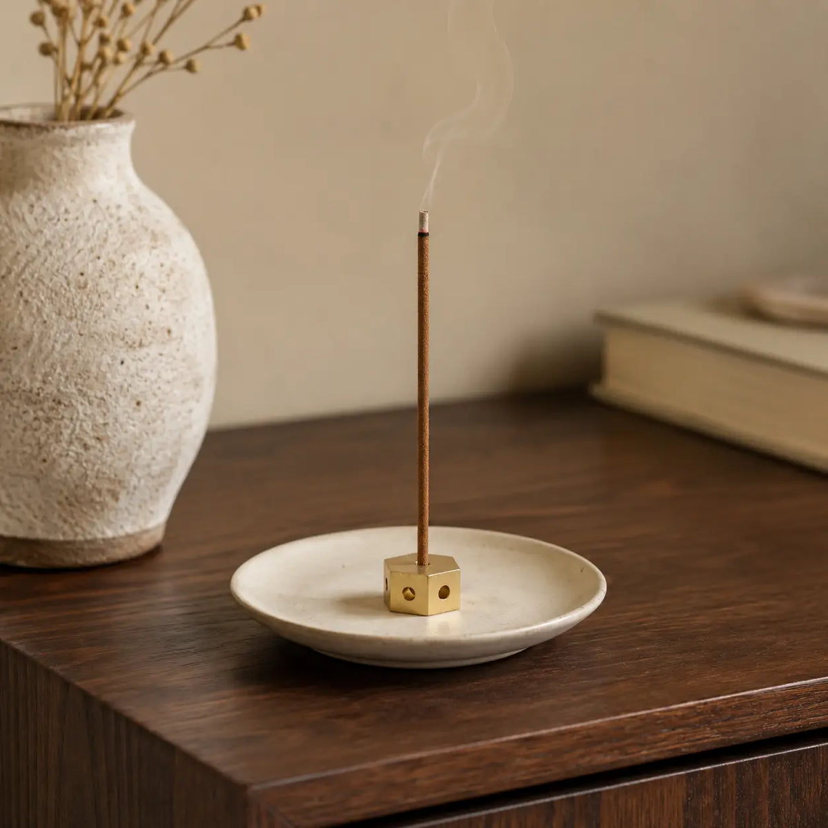 Tibetan Brass 4-Hole Incense Holder for Incense Sticks
