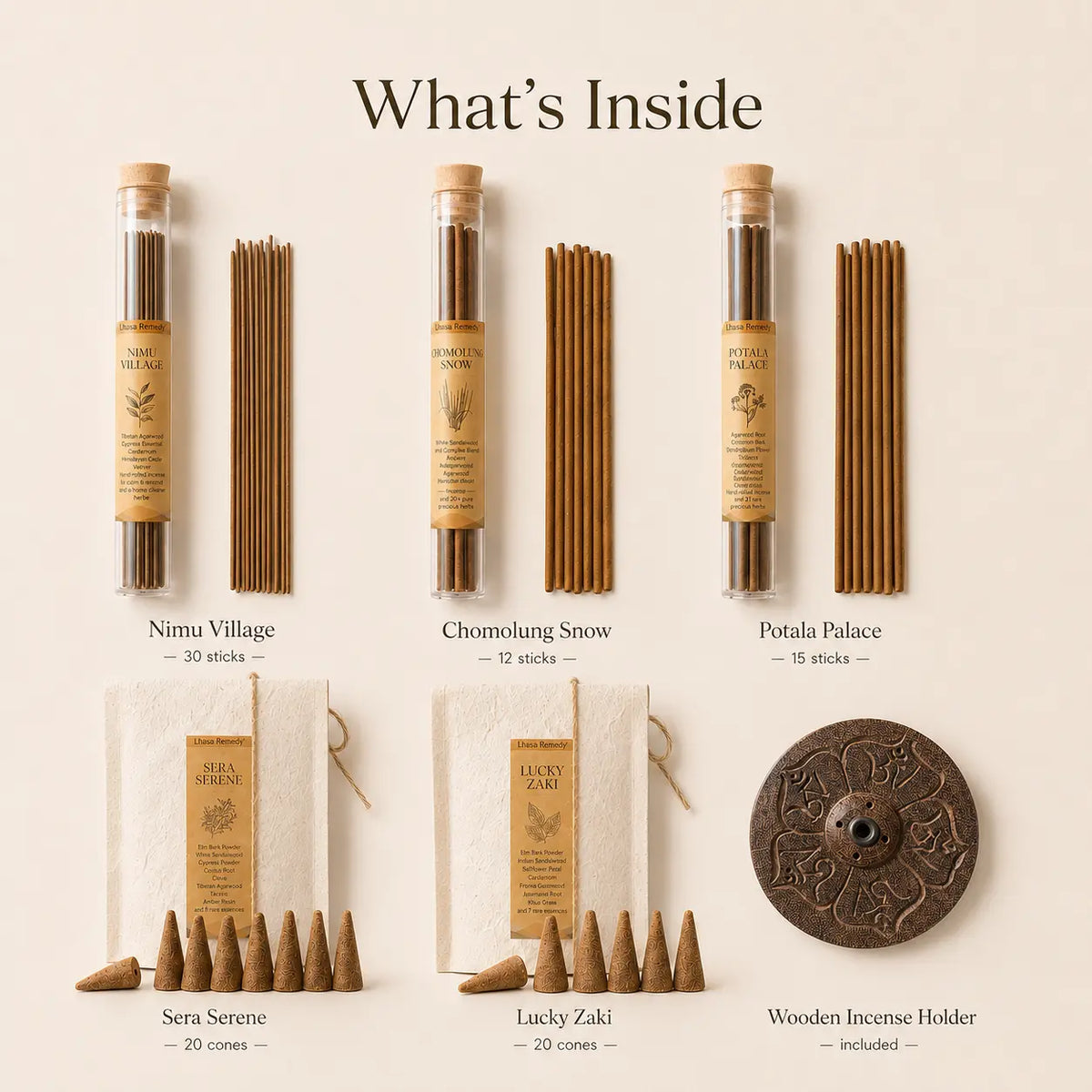 Five Blends Tibetan Incense Gift Set — Complete Collection
