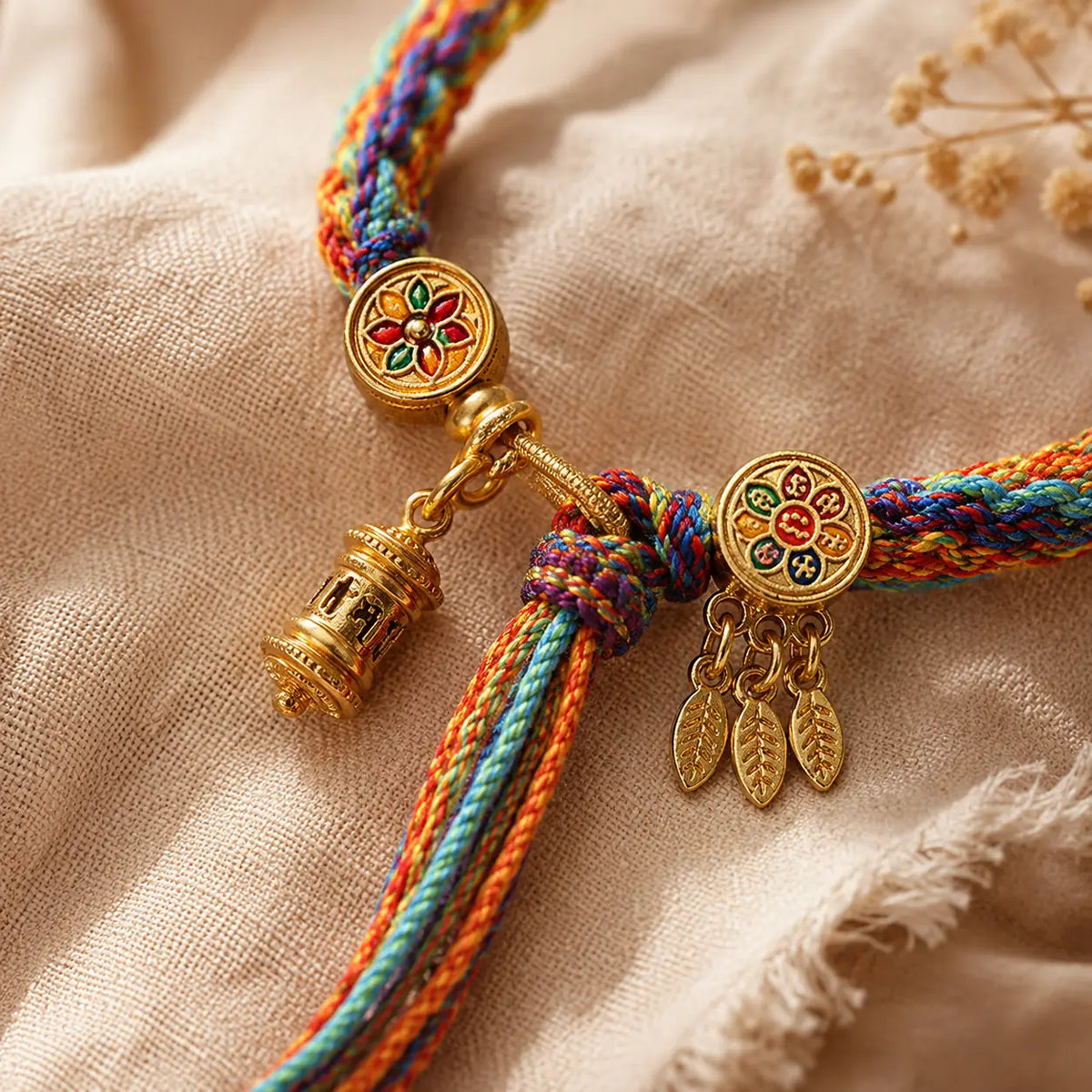 Tibetan Prayer Wheel Woven Blessing Bracelet