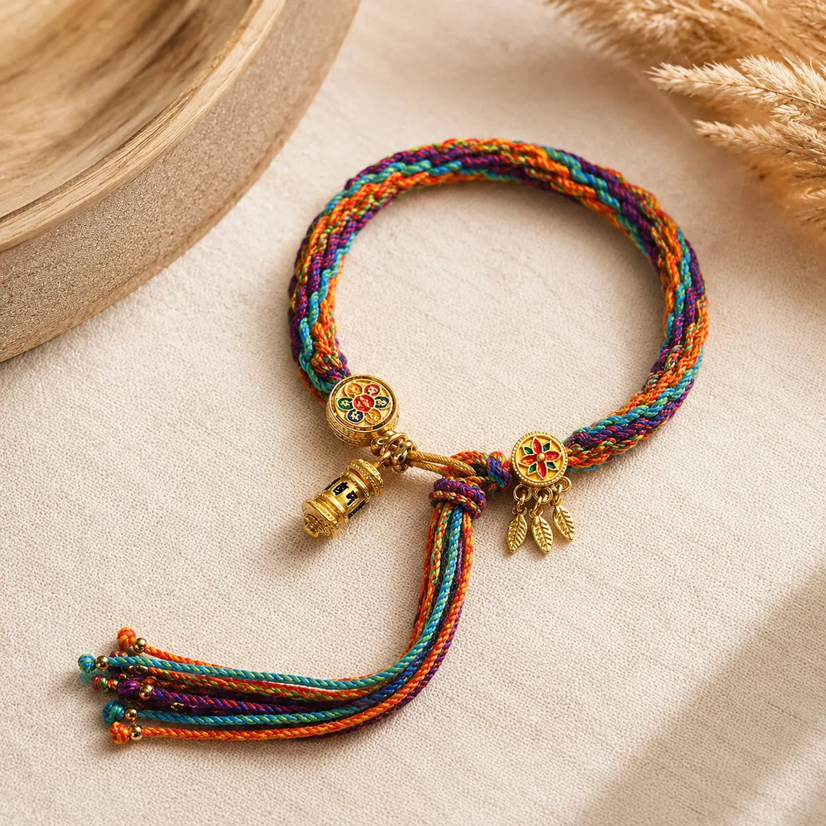 Tibetan Prayer Wheel Woven Blessing Bracelet