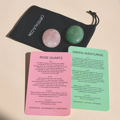 Love Pouch - Rose Quartz / Green Aventurine