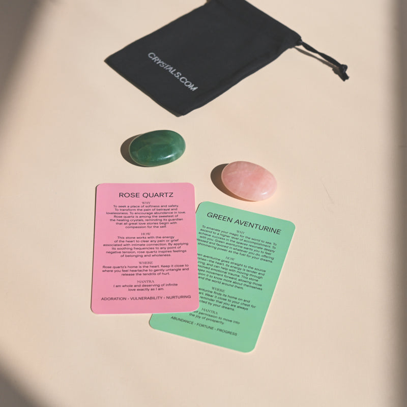 Love Pouch - Rose Quartz / Green Aventurine