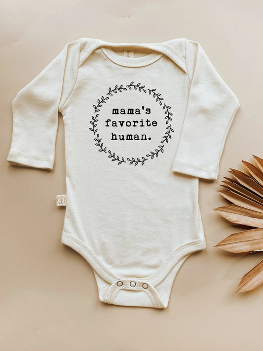 Mama's Favorite Human Organic Bodysuit Long Sleeve